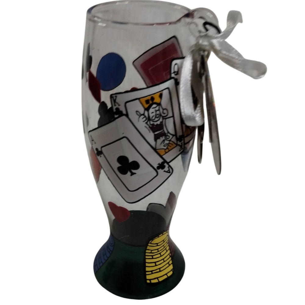Lolita Mini Pilsner Poker Ornament • Hand Painted‎ Beer Glass Casino Theme